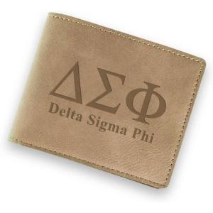 Greekgear Delta Sigma Phi Fraternity Wallet Tan – Light Brown
