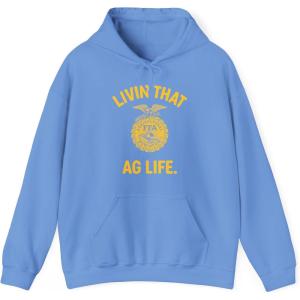 Greekgear FFA – Livin’ That Ag. Life Hooded Sweatshirt(Carolina Blue)