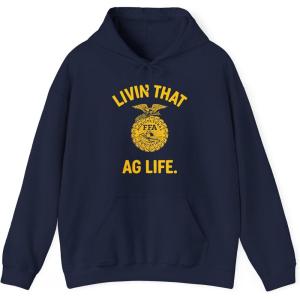Greekgear FFA – Livin’ That Ag. Life Hooded Sweatshirt(Navy)