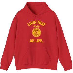 Greekgear FFA – Livin’ That Ag. Life Hooded Sweatshirt(Red)