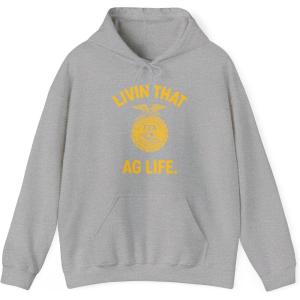 Greekgear FFA – Livin’ That Ag. Life Hooded Sweatshirt(Sports Grey)