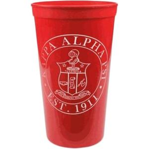 Greekgear Kappa Alpha Psi Red Large Plastic Stadium Cups, Matching Set of 6 – Fun Cups to Give to Alumni, 32-Ounce Size