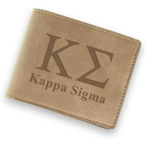 Greekgear Kappa Sigma Fraternity Wallet Tan – Light Brown