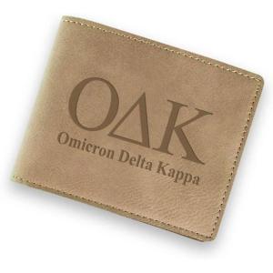 Greekgear Omicron Delta Kappa Fraternity Wallet Tan – Light Brown