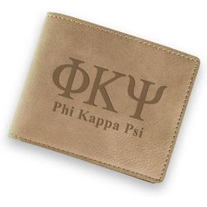 Greekgear Phi Kappa Psi Fraternity Wallet Tan – Light Brown
