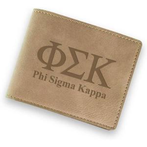 Greekgear Phi Sigma Kappa Fraternity Wallet Tan – Light Brown