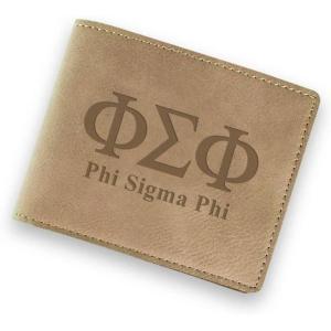 Greekgear Phi Sigma Phi Fraternity Wallet Tan – Light Brown