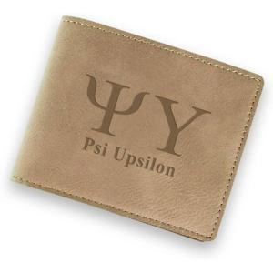 Greekgear Psi Upsilon Fraternity Wallet Tan – Light Brown