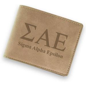 Greekgear Sigma Alpha Epsilon SAE Fraternity Wallet Tan – Light Brown