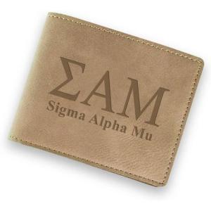 Greekgear Sigma Alpha Mu Fraternity Wallet Tan – Light Brown