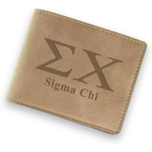 Greekgear Sigma Chi Fraternity Wallet Tan – Light Brown