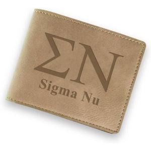 Greekgear Sigma Nu Fraternity Wallet Tan – Light Brown