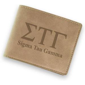 Greekgear Sigma Tau Gamma Fraternity Wallet Tan – Light Brown