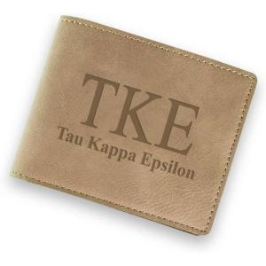 Greekgear Tau Kappa Epsilon TKE Fraternity Wallet Tan – Light Brown