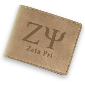 Greekgear Zeta Psi Fraternity Wallet Tan – Light Brown