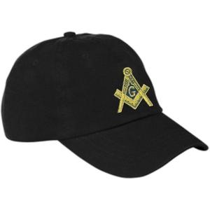 Men’s Masonic Hat with Free Mason Symbol and Adjustable Back(Black)