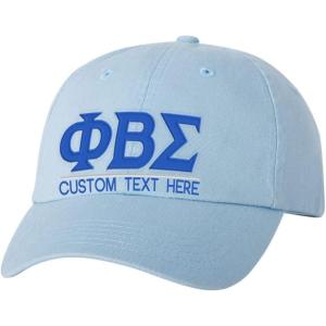 Personalized Phi Beta Sigma Greek Line Hat(Light Blue)
