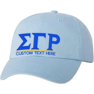 Personalized Sigma Gamma Rho Greek Line Hat(Light Blue)