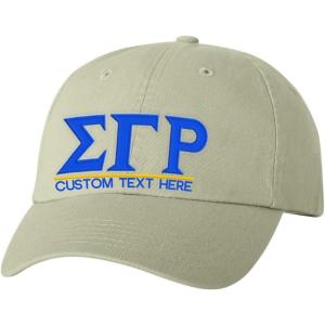 Personalized Sigma Gamma Rho Greek Line Hat(Tan)