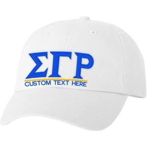 Personalized Sigma Gamma Rho Greek Line Hat(White)