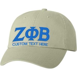 Personalized Zeta Phi Beta Greek Line Hat(Tan)