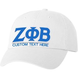 Personalized Zeta Phi Beta Greek Line Hat(White)