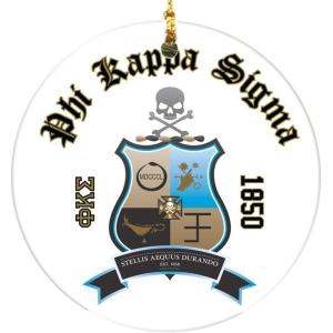 Phi Kappa Sigma Round Christmas Shield Ornament