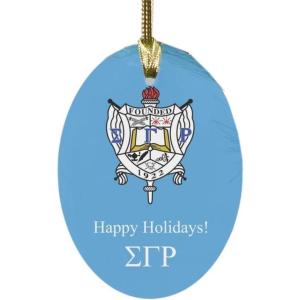 Sigma Gamma Rho Holiday Crest Oval Ornament