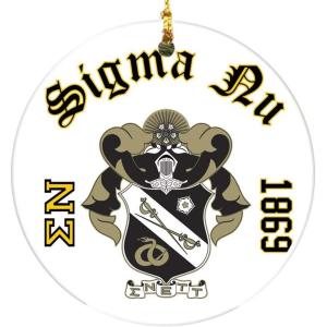 Sigma Nu Round Christmas Shield Ornament
