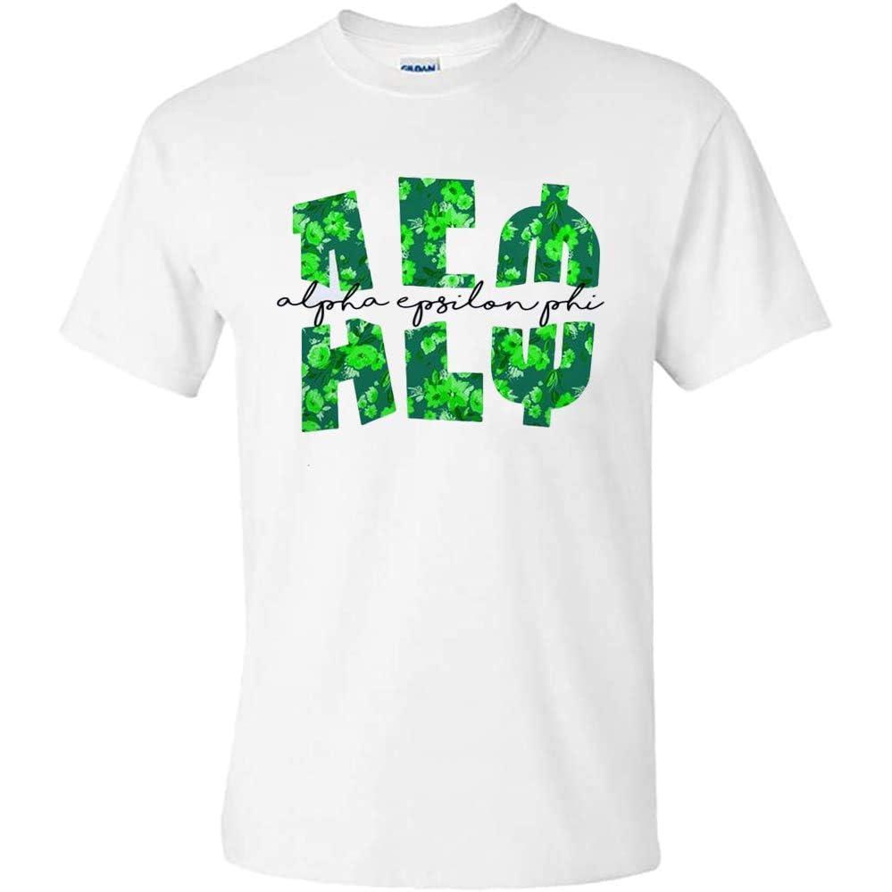 imageAlpha Epsilon Phi Floral Big Lettered TShirtWhite