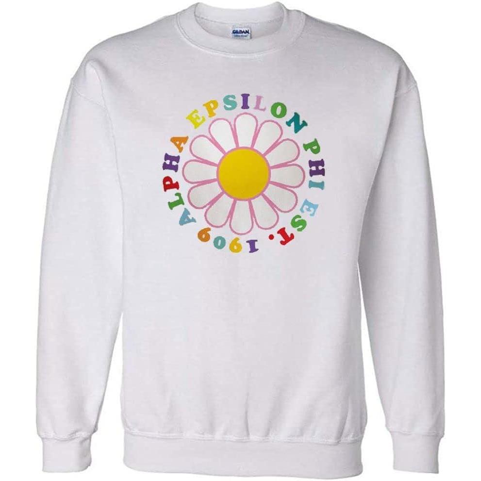 imageAlpha Epsilon Phi Rainbow Daisy Crewneck