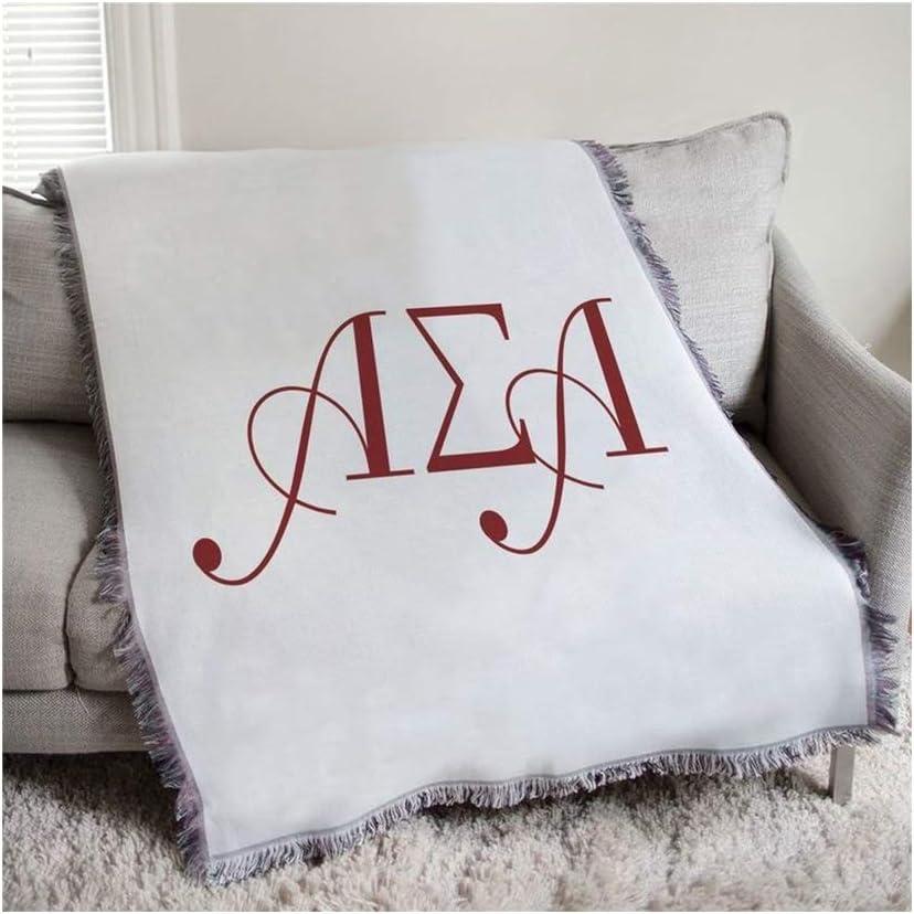 imageAlpha Sigma Alpha ASA Greek Letter Afghan Blanket Throw