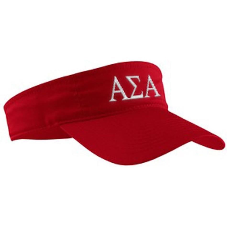 imageAlpha Sigma Alpha ASA Greek Letter Visor Red wWhite Thread Color
