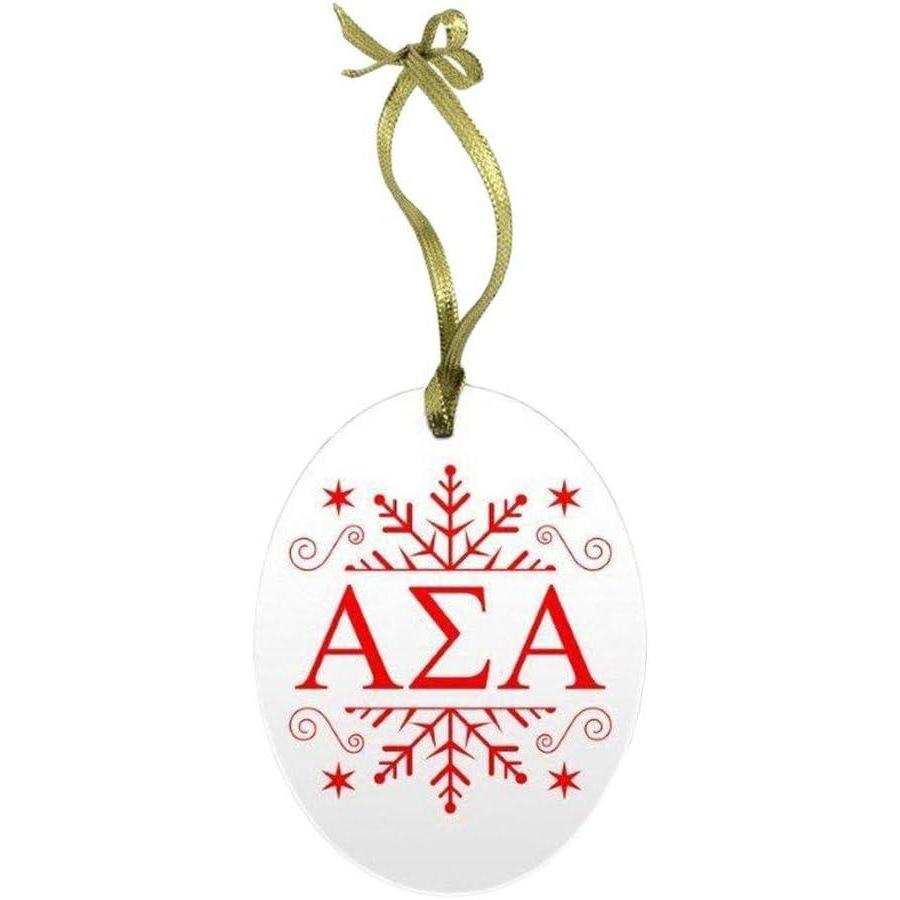 imageAlpha Sigma Alpha ASA Holiday Color Snowflake Glass Christmas Ornament