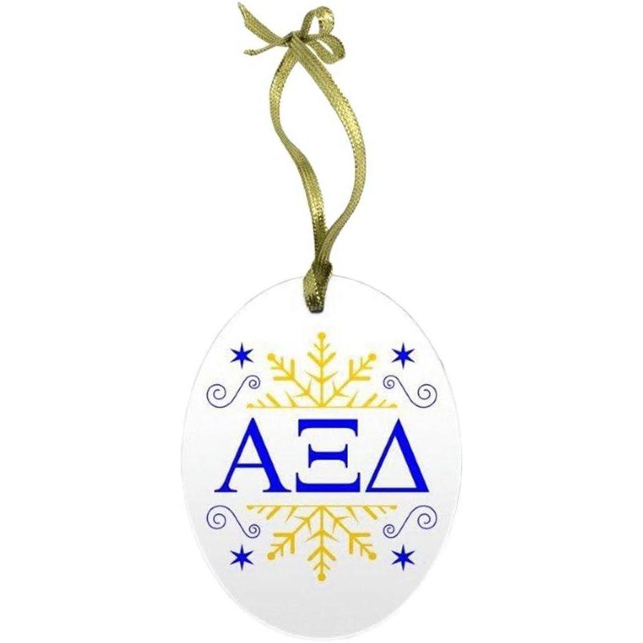 imageAlpha Xi Delta Holiday Color Snowflake Glass Christmas Ornament