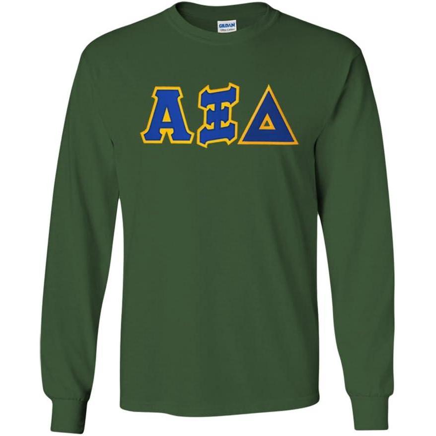 imageAlpha Xi Delta Lettered Long Sleeve TeeForest Green