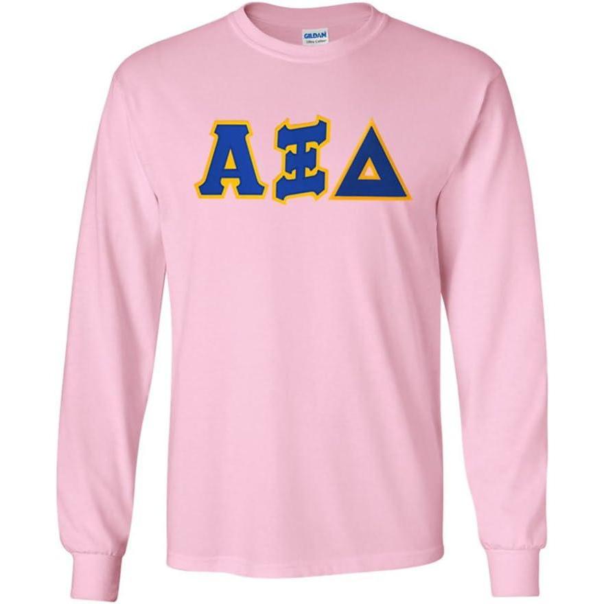 imageAlpha Xi Delta Lettered Long Sleeve TeeLight Pink