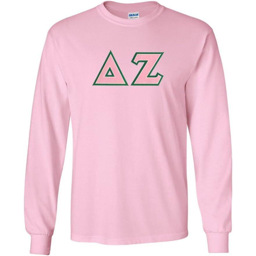 imageDelta Zeta Lettered Long Sleeve TeeLight Pink