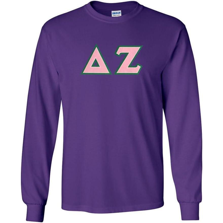 imageDelta Zeta Lettered Long Sleeve TeePurple