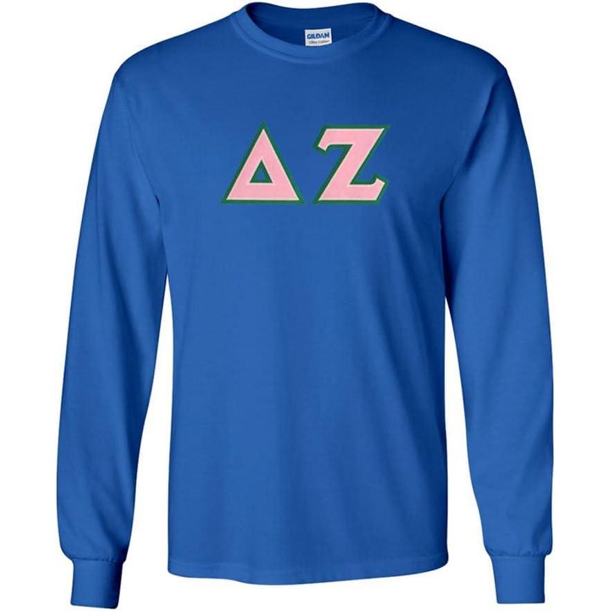 imageDelta Zeta Lettered Long Sleeve TeeRoyal Blue