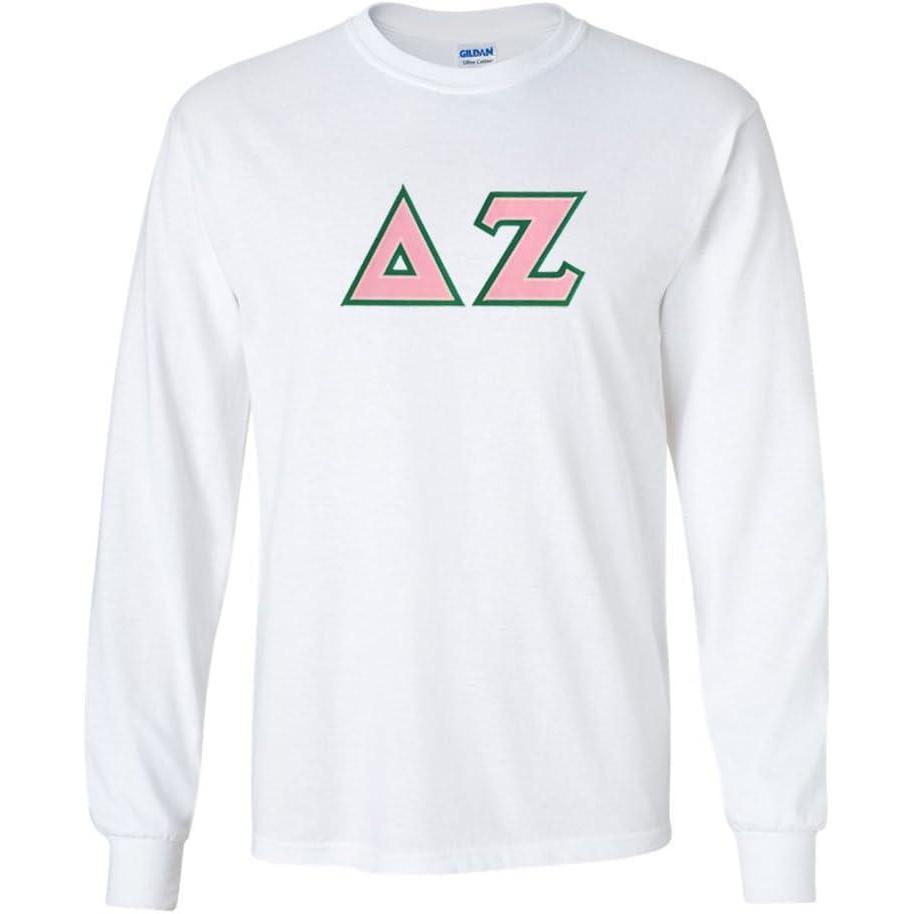 imageDelta Zeta Lettered Long Sleeve TeeWhite