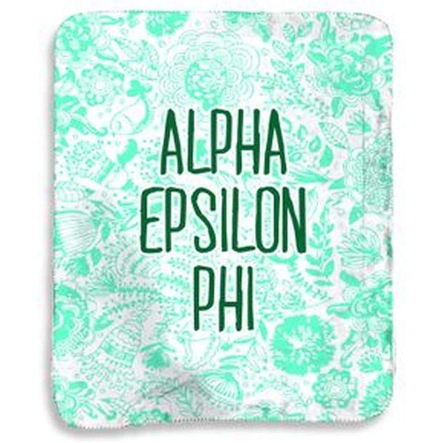 imageGreekgear Alpha Epsilon Phi Floral Sherpa Lap Blanket