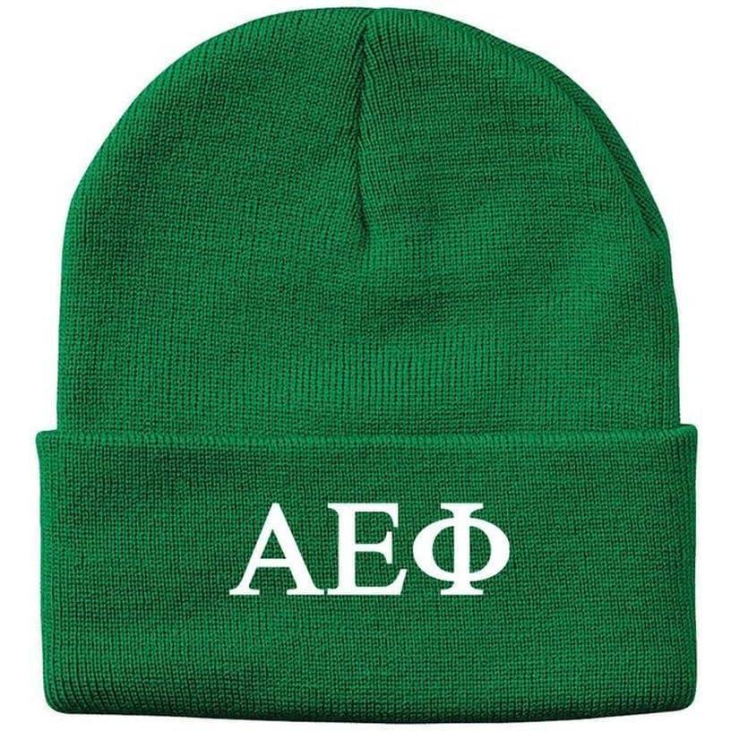 imageGreekgear Alpha Epsilon Phi Greek Letter Knit Cap Kelly Green