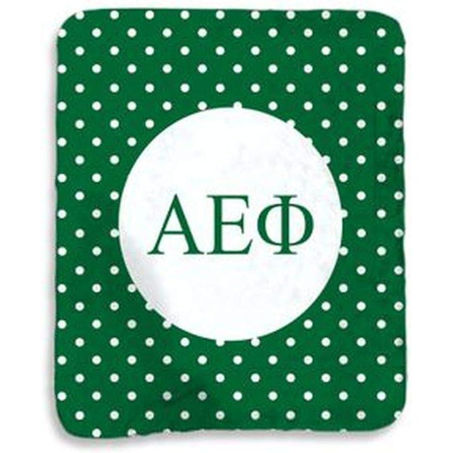 imageGreekgear Alpha Epsilon Phi Polka Dots Sherpa Lap Blanket