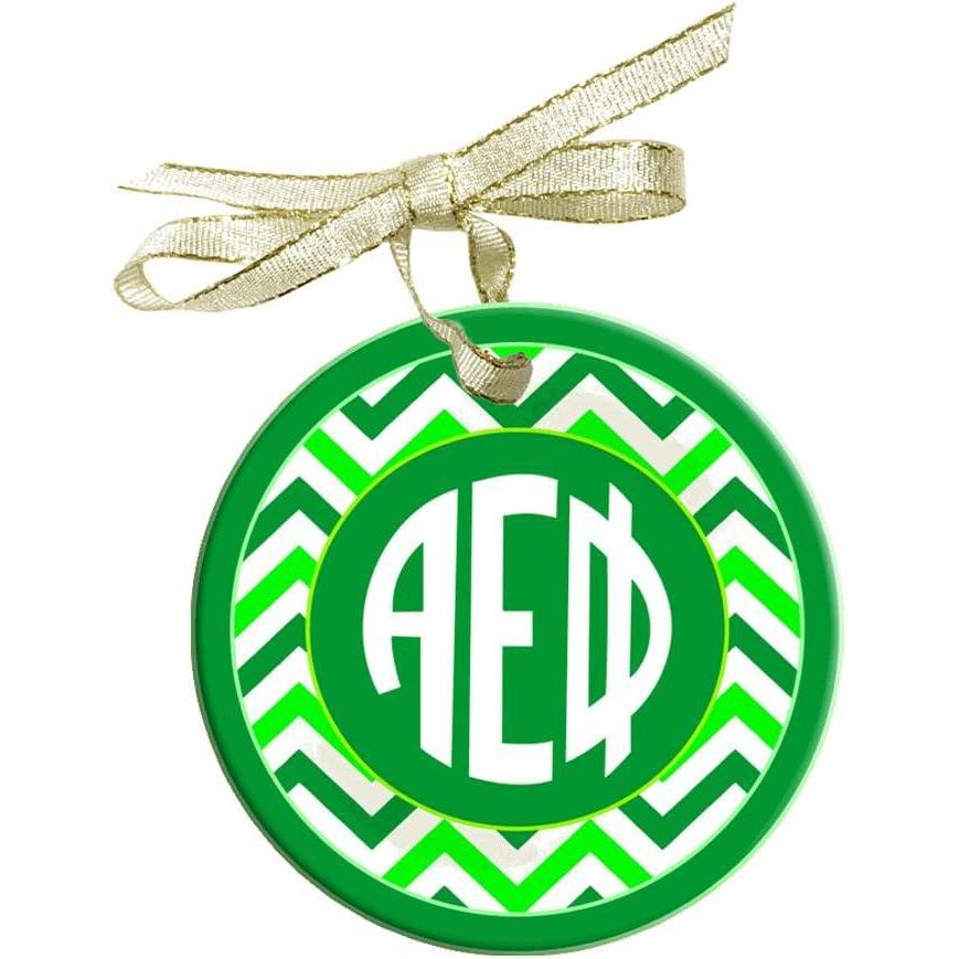 imageGreekgear Alpha Epsilon Phi Round Frosted Glass Window Hang