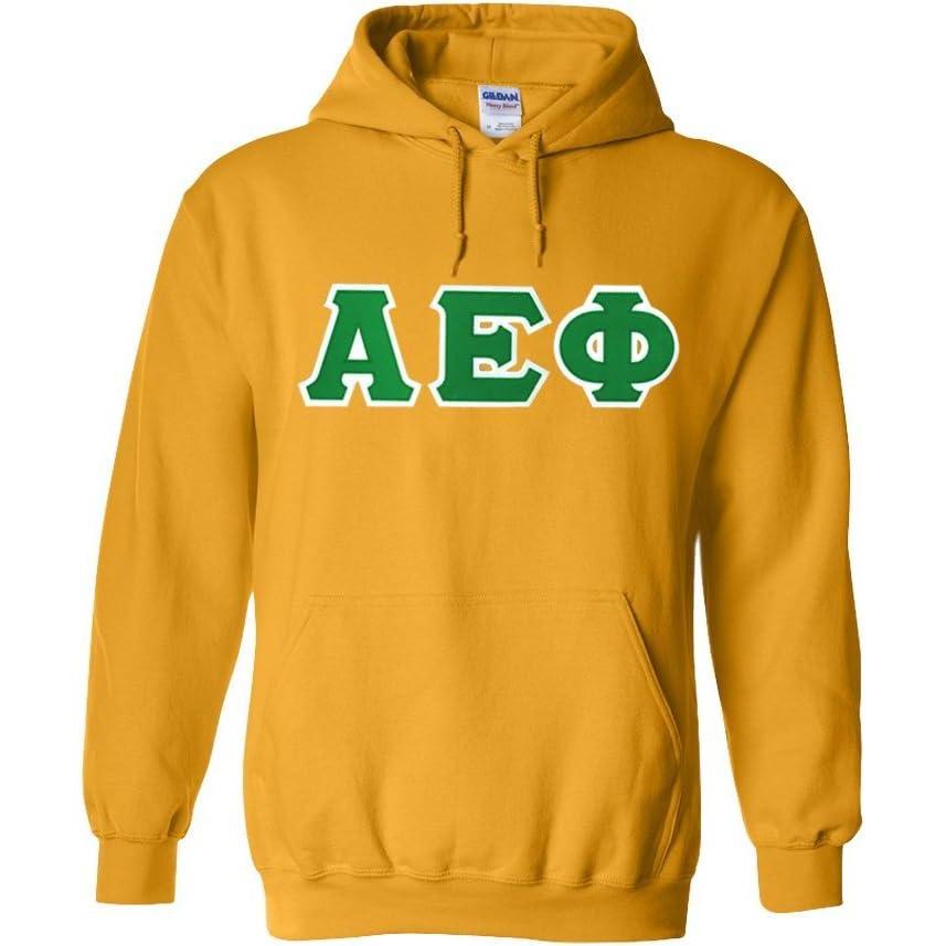 imageGreekgear Alpha Epsilon Phi Twill Lettered Hooded SweatshirtAthletic Gold