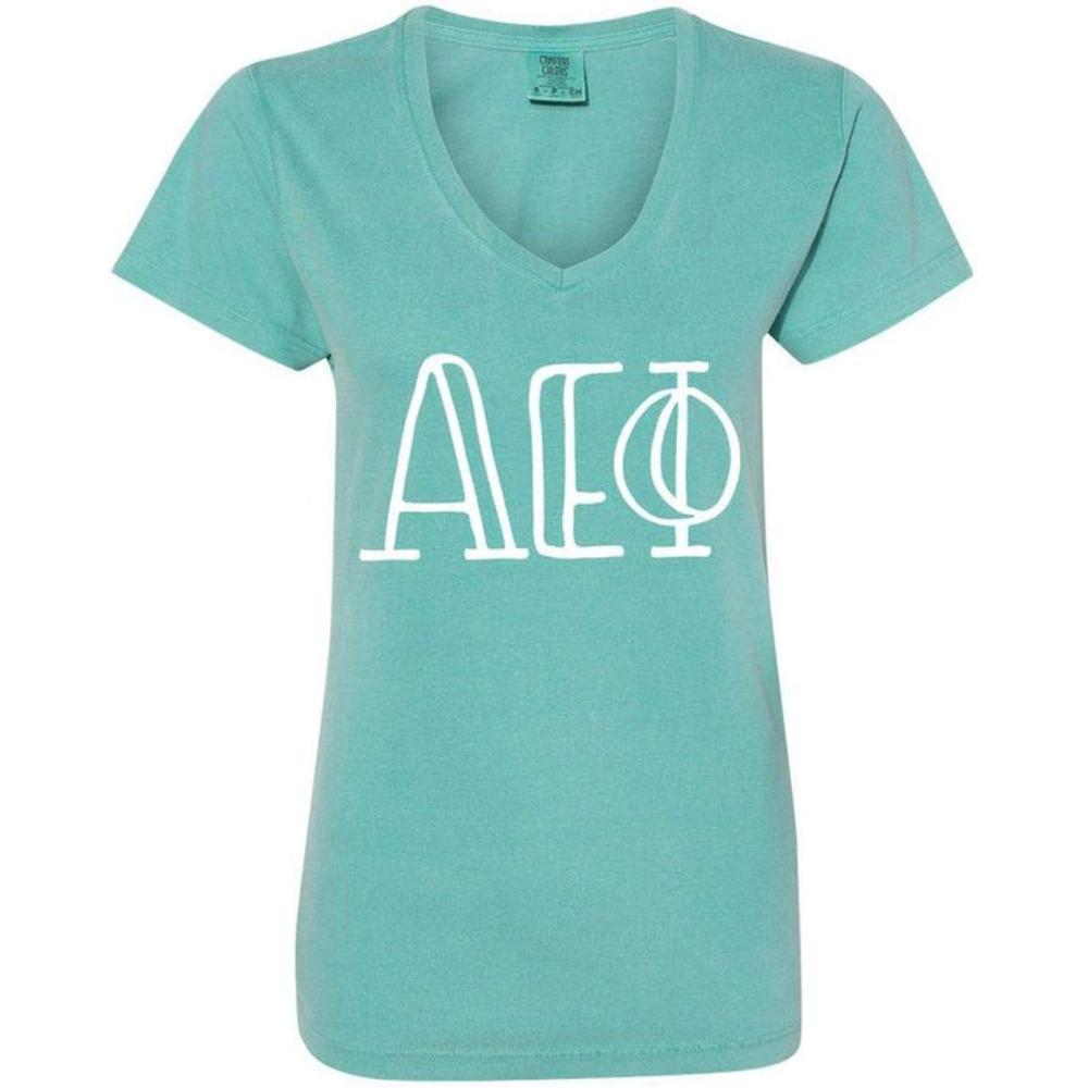 imageGreekgear Alpha Epsilon Phi VNeck TShirtLagoon