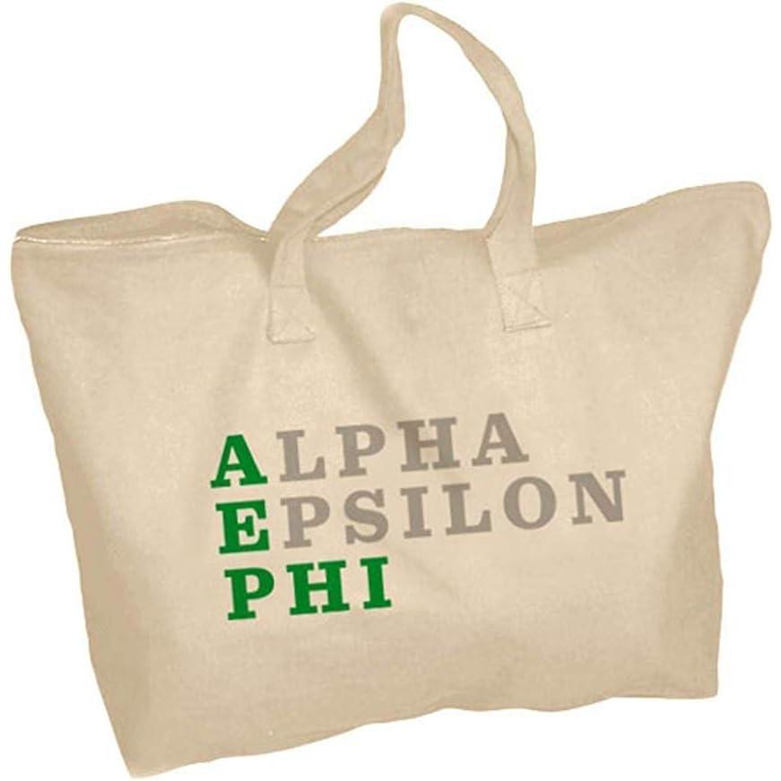 imageGreekgear Alpha Epsilon Phi Zippered Tote BagKhaki