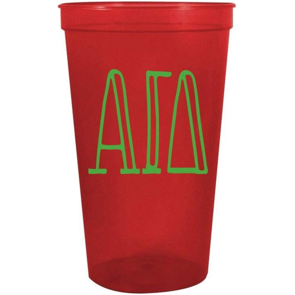 imageGreekgear Alpha Gamma Delta Carson Stadium 22 Oz Cup Pack of 4 Red