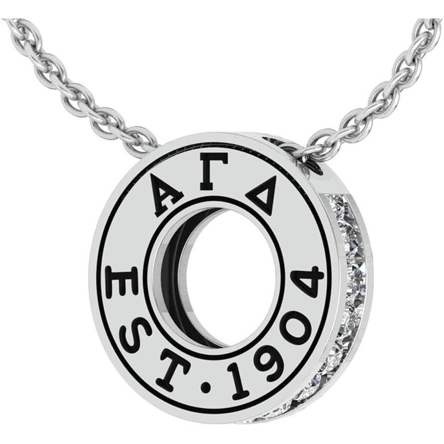 imageGreekgear Alpha Gamma Delta Circle Established Charm Necklace